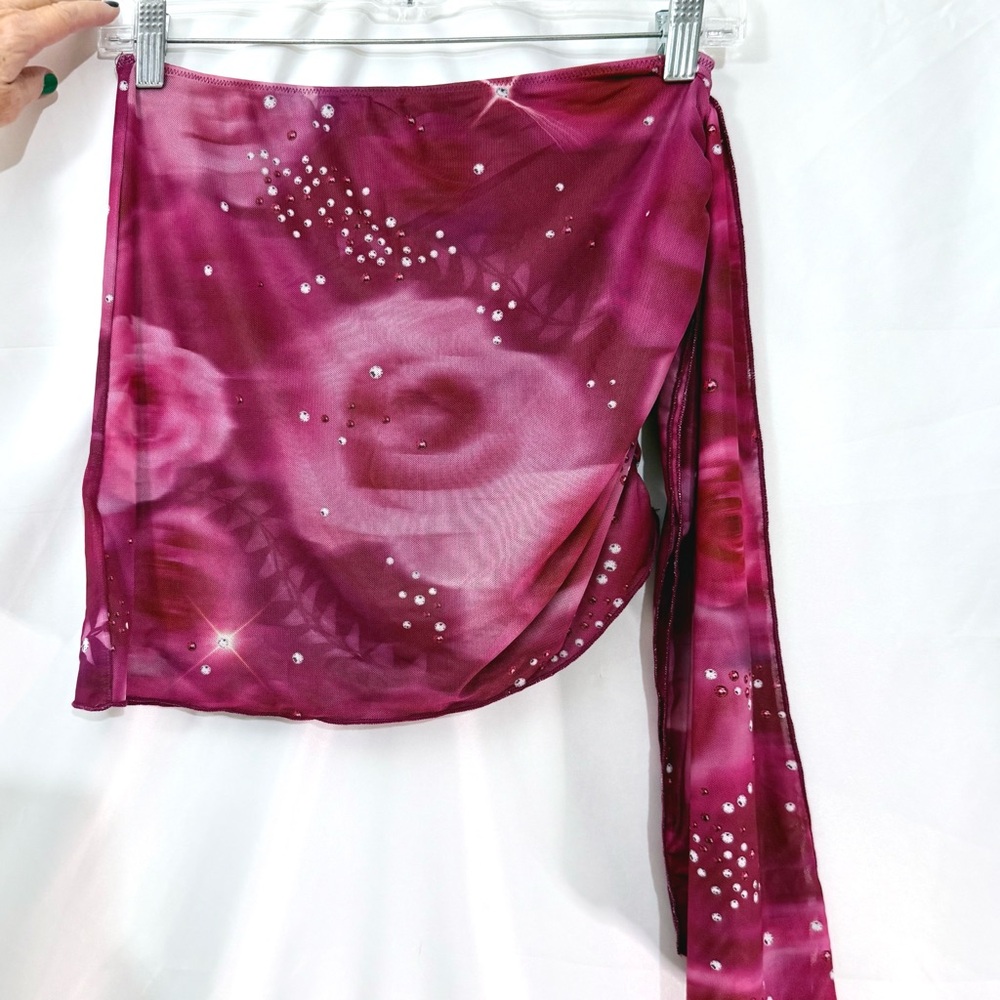 NWT Outcast “Eliza” Vibrant Pink/Magenta Floral Rose Print Mini Skirt Size Small - Picture 5 of 15
